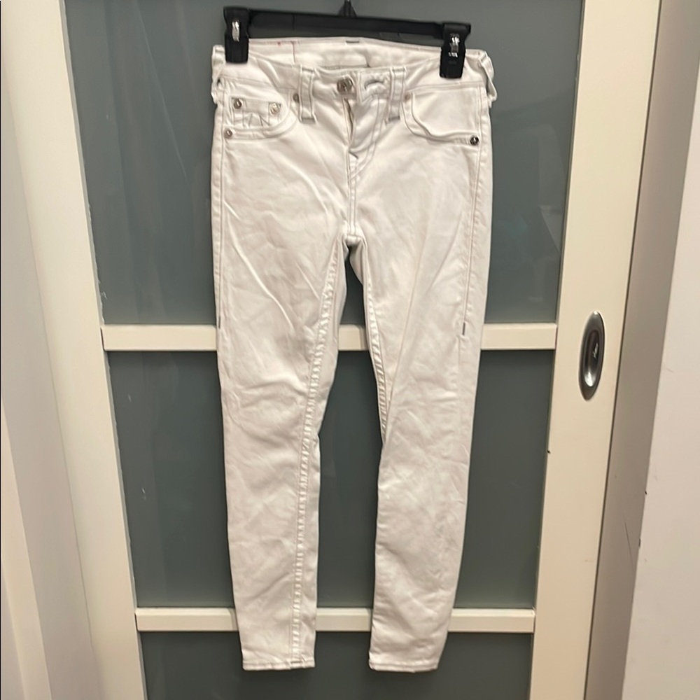 True Religion White Skinny Jeans Super Skinny 25